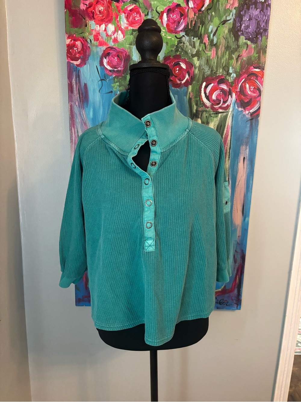 Free people movement so fly cropped Henley sweatshirt size XS